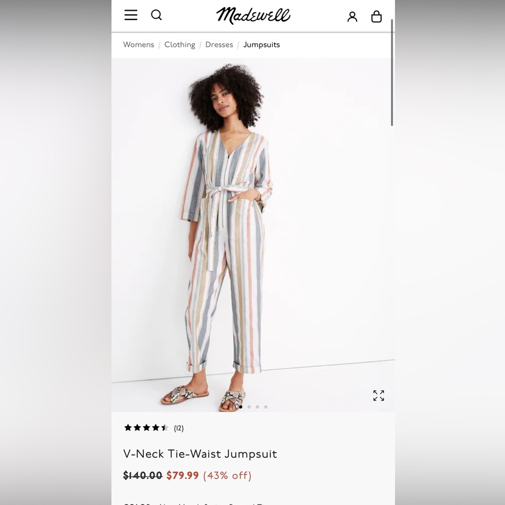 Madewell Striped Jumpsuit